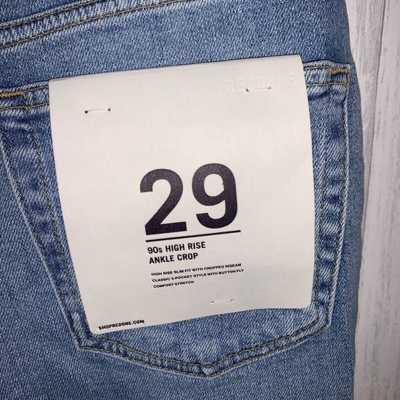Womens Size 29 REDONE 90’s High Rise Ankle Crop NWT - Picture 8 of 11